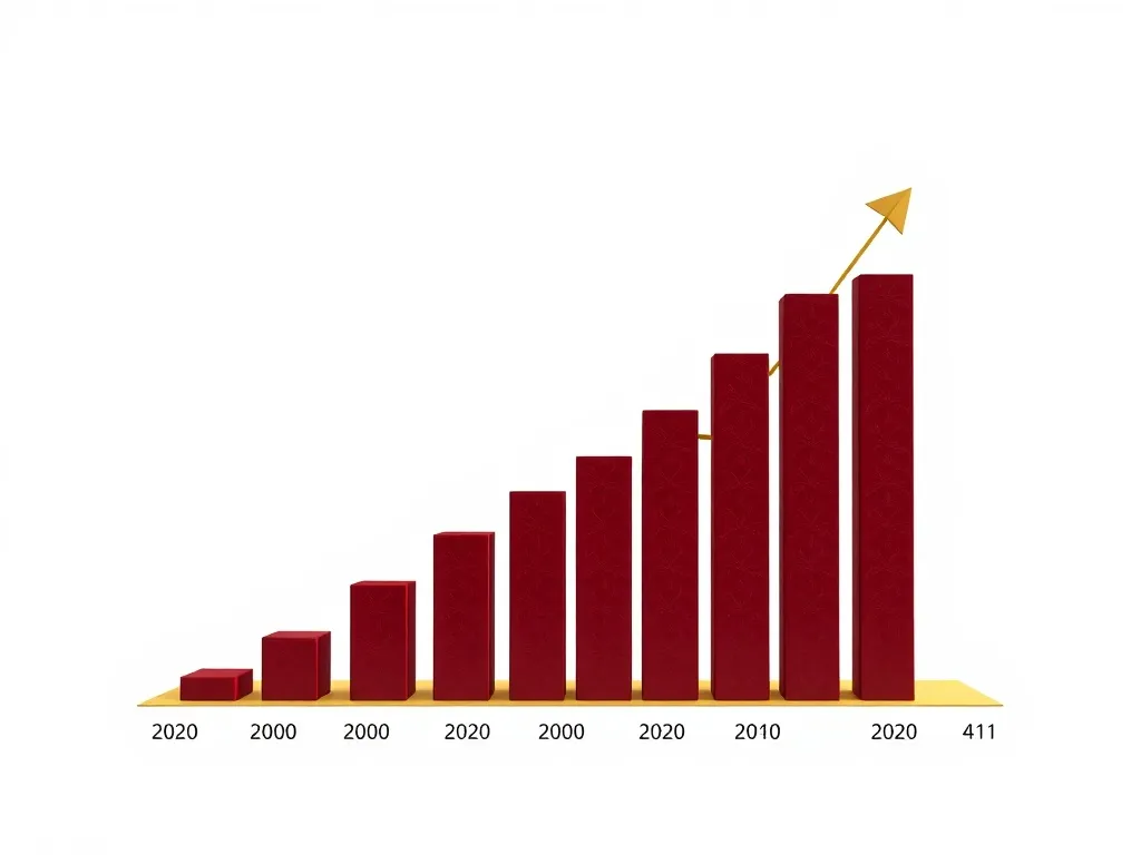 Professional financial bar chart showing asset growth over 2